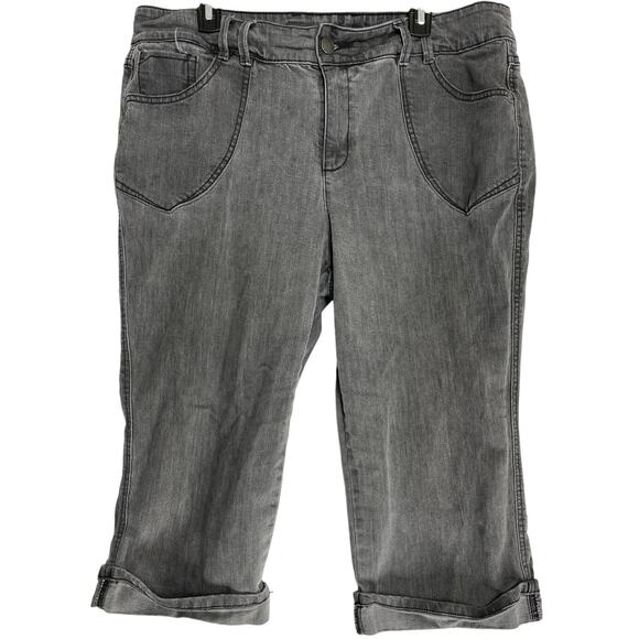 Nine West Cropped Jeans Women Plus 18 Gray Denim Cotton Blend Minimalist Casual - Picture 1 of 5